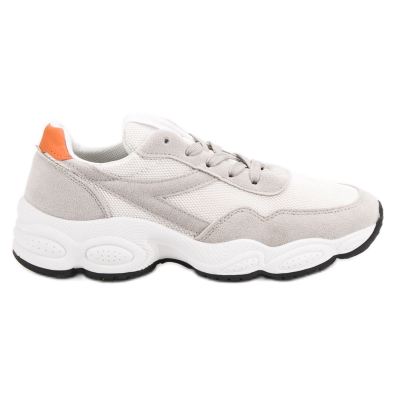 Calzado deportivo con cordones blanco gris