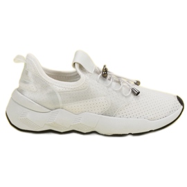 Zapatos deportivos con cordón blanco