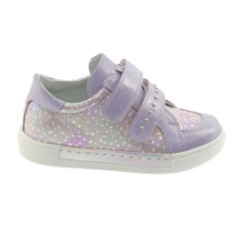 Zapatos velcro Ren But 3229 violeta claro gris amarillo