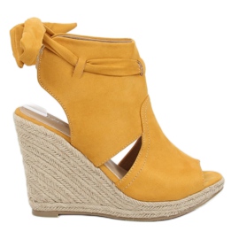 Alpargatas Amarillas con cuñas amarillo LM-023 Amarillo