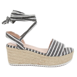 Sandalias de lona negra GG-68P Negro