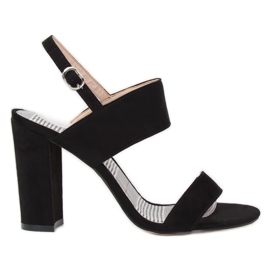 Sandalias en el poste negro S116 Negro