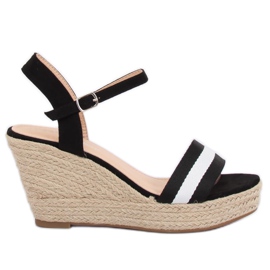 Alpargatas negras con cuñas, negro 9072 Negro