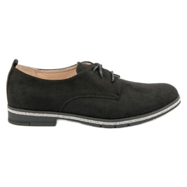 Seastar Zapatos brogue negros con cristales