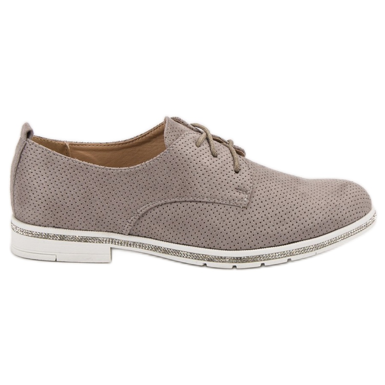 Seastar Zapatos brogue grises con cristales