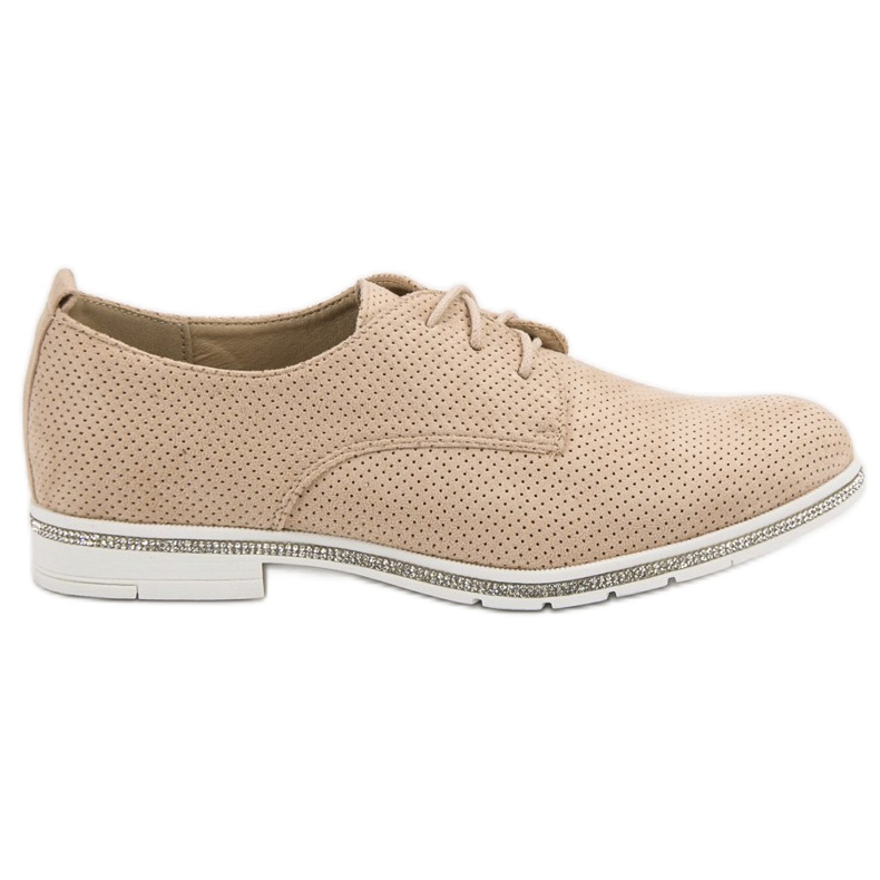 Seastar Zapatos brogue beige con cristales
