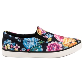 Yes Mile Slipony en flores negro multicolor