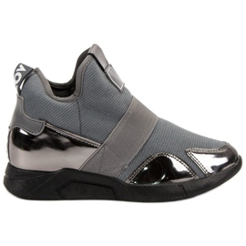 Zapatillas de cuña sin cordones gris