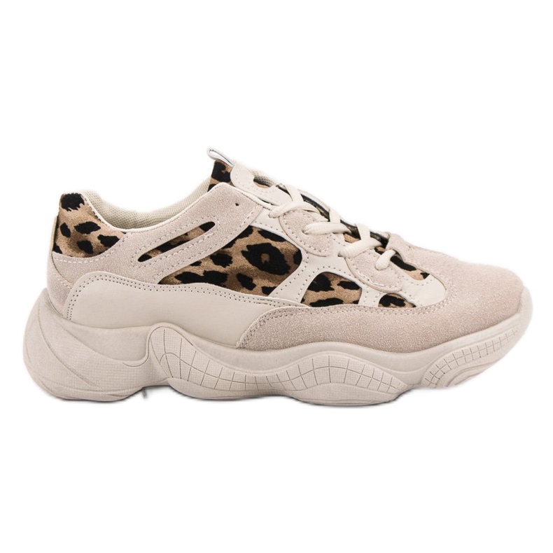 Zapatillas beige con estampado animal