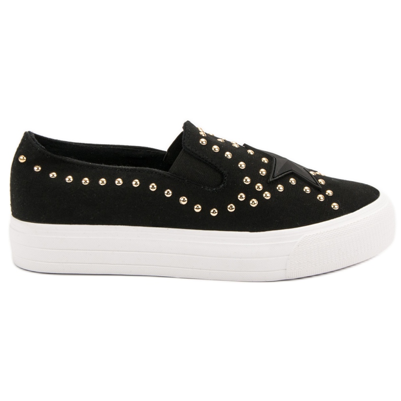 J. Star Zapatillas sin cordones con una estrella negro J. Star Zapatillas sin cordones con una estrella negro