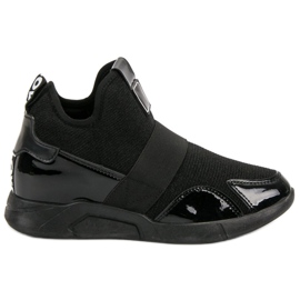 Zapatillas de cuña sin cordones negro