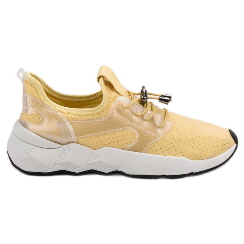 Zapatos deportivos con cordón amarillo