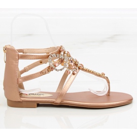 Sandalias con piedras de champán JH64P Champagne II-GAT rosado