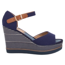 Sandalias cuña 9079 Azul azul marino