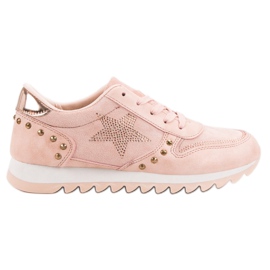 Calzado deportivo con cristales rosado