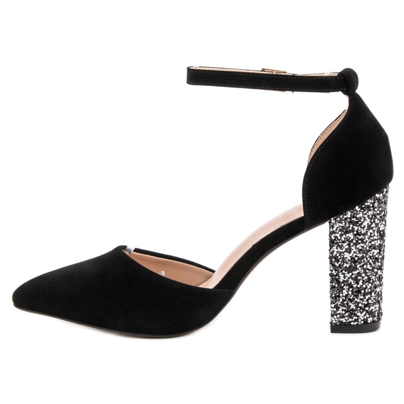 Weide Zapatos de tacón con purpurina negro