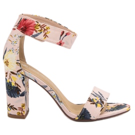 Ideal Shoes Sandalias En Flores multicolor rosado