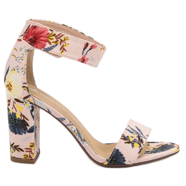 Ideal Shoes Sandalias En Flores multicolor rosado