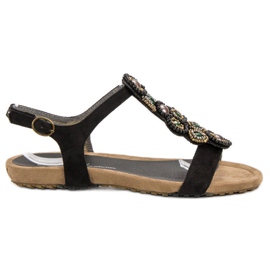 Corina Sandalias Boho Negras negro
