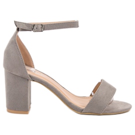 Super Mode Sandalias de gamuza elegantes gris