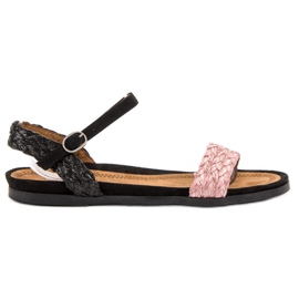 Corina Sandalias casuales negro rosado