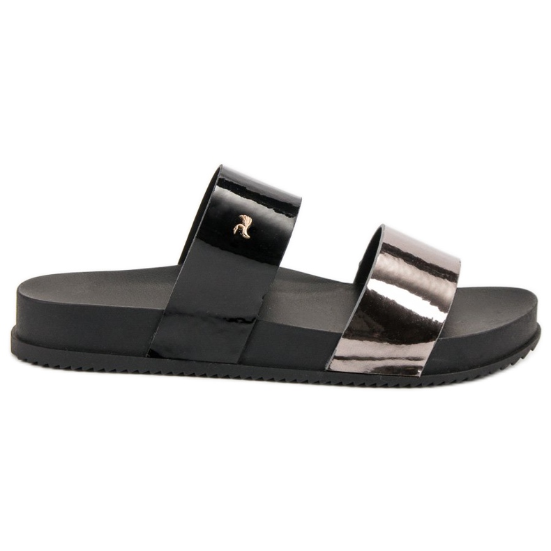 Vinceza Chanclas cómodas negro gris