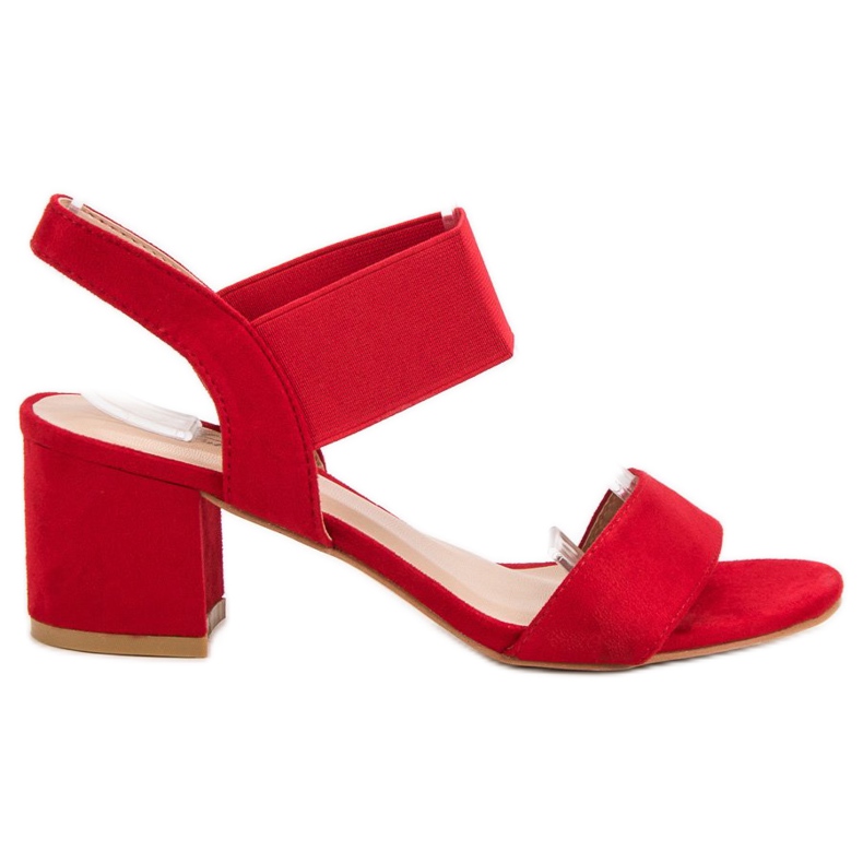 Sandalias de tacón rojo