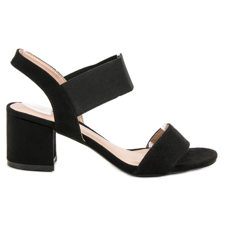 Sandalias de tacón negro