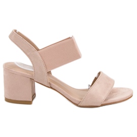 Sandalias de tacón rosa