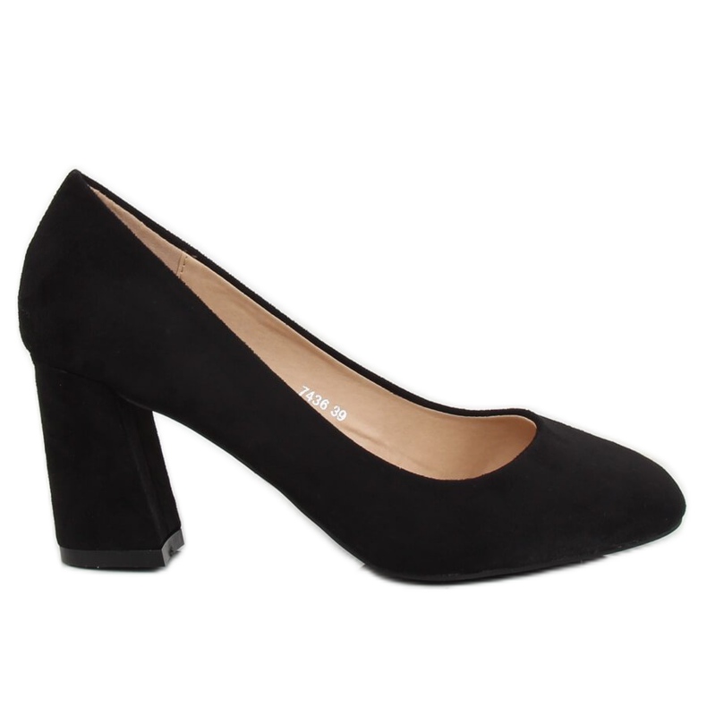 Zapatos de salón en el poste negro 7436 Negro