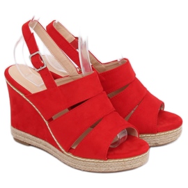 Sandalias de cuña rojas 9069 Red rojo