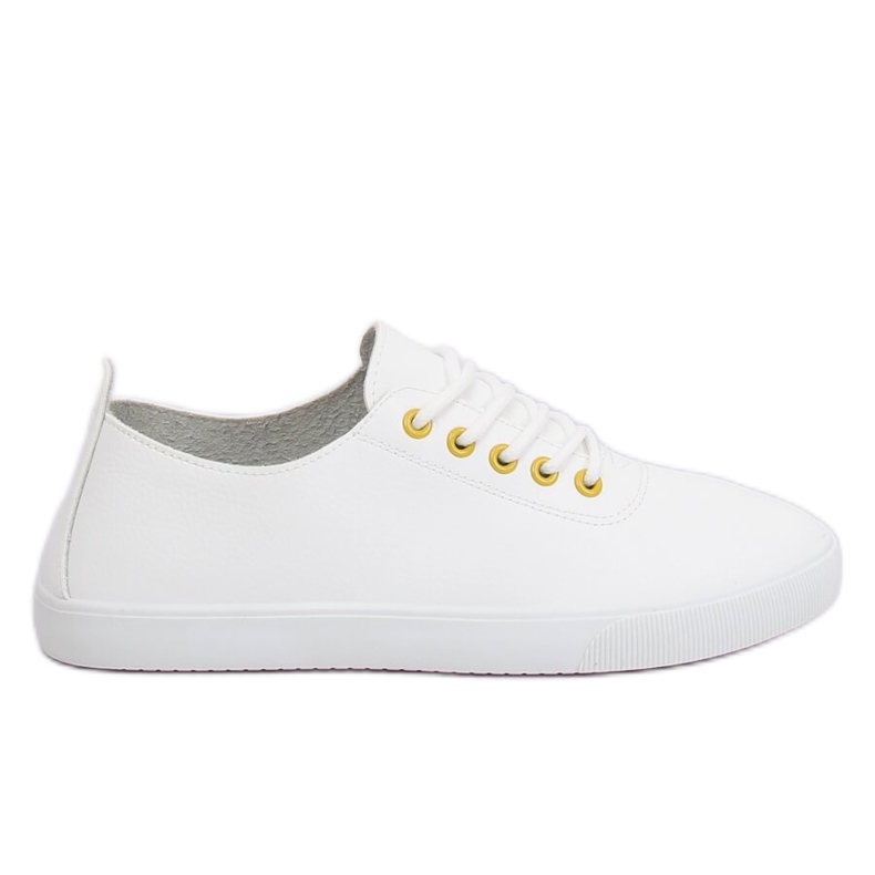 Zapatillas de mujer blancas WD009 BLANCO / AMARILLO Zapatillas de mujer blancas WD009 BLANCO / AMARILLO