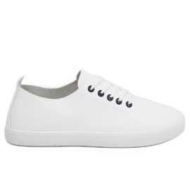 Zapatillas de mujer blancas WD009 WHITE / NAVY blanco