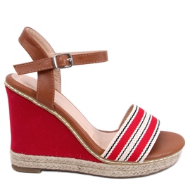 Sandalias de cuña rojas 9068 Red rojo