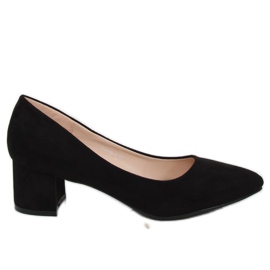 Negro Zapatos de salón tacones bajos negro G-136 Negro