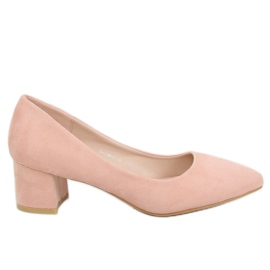 Salón con tacones bajos rosa G-136 Rosa rosado