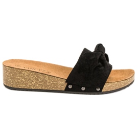 Pantuflas VINCEZA de ante negro