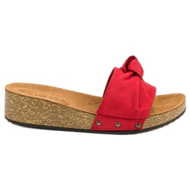 Pantuflas VINCEZA de ante rojo