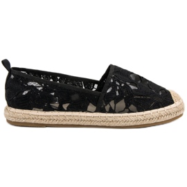 Lucky Shoes Alpargatas de encaje negras negro