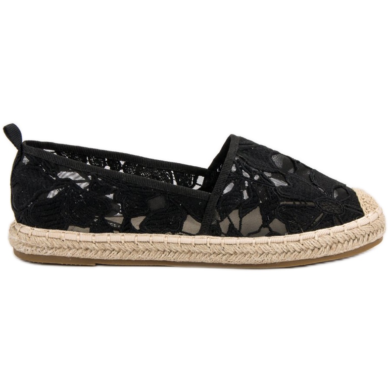 Lucky Shoes Alpargatas de encaje negras negro