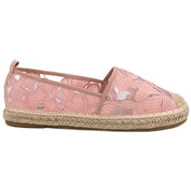 Lucky Shoes Alpargatas de encaje rosas rosado