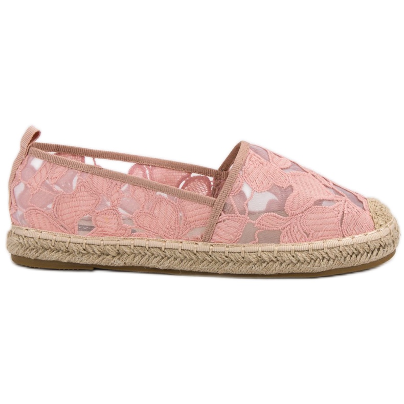 Lucky Shoes Alpargatas de encaje rosas rosado