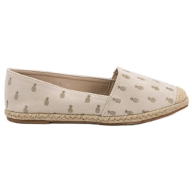 Lucky Shoes Alpargatas Beige En Piñas