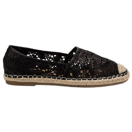 Lucky Shoes Alpargatas de encaje negras negro