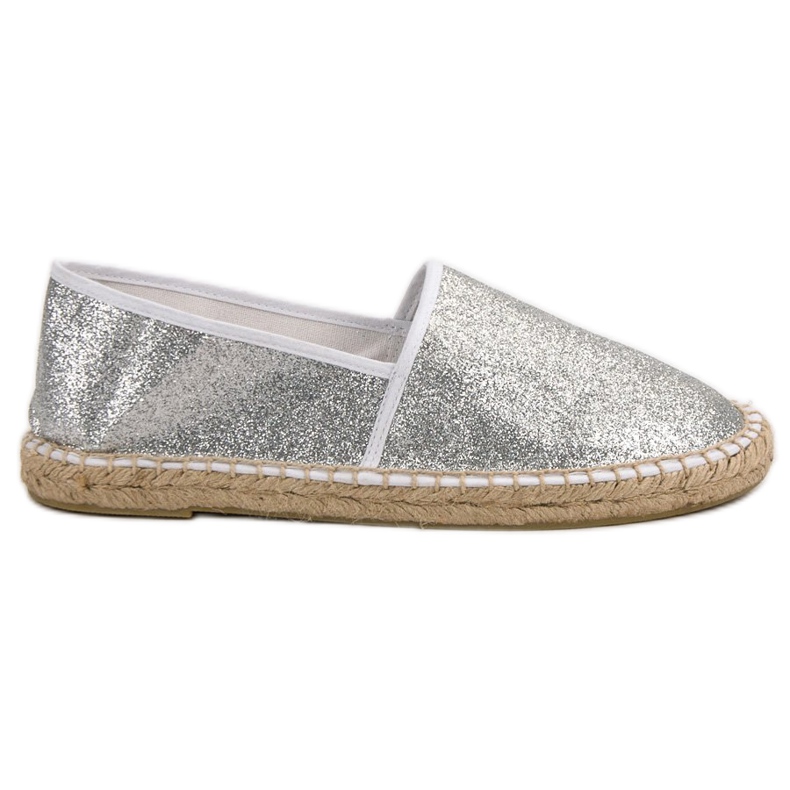 Cm Paris Alpargatas plateadas con purpurina gris
