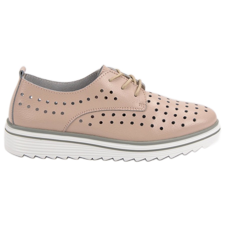 Kylie Zapatos de cuero calados beige
