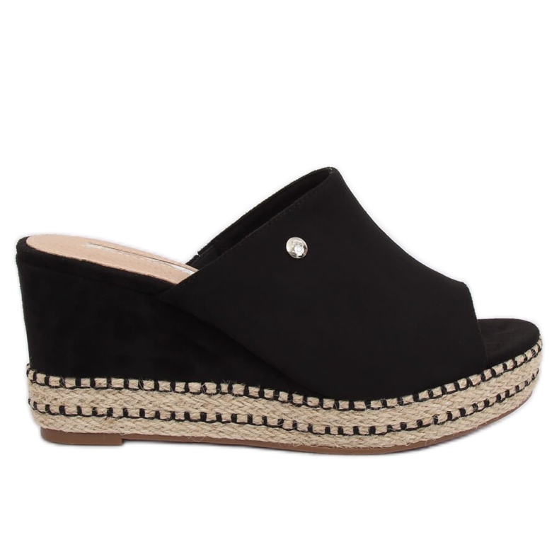 Negro Pantuflas cuña negro MW-3M65 Negro
