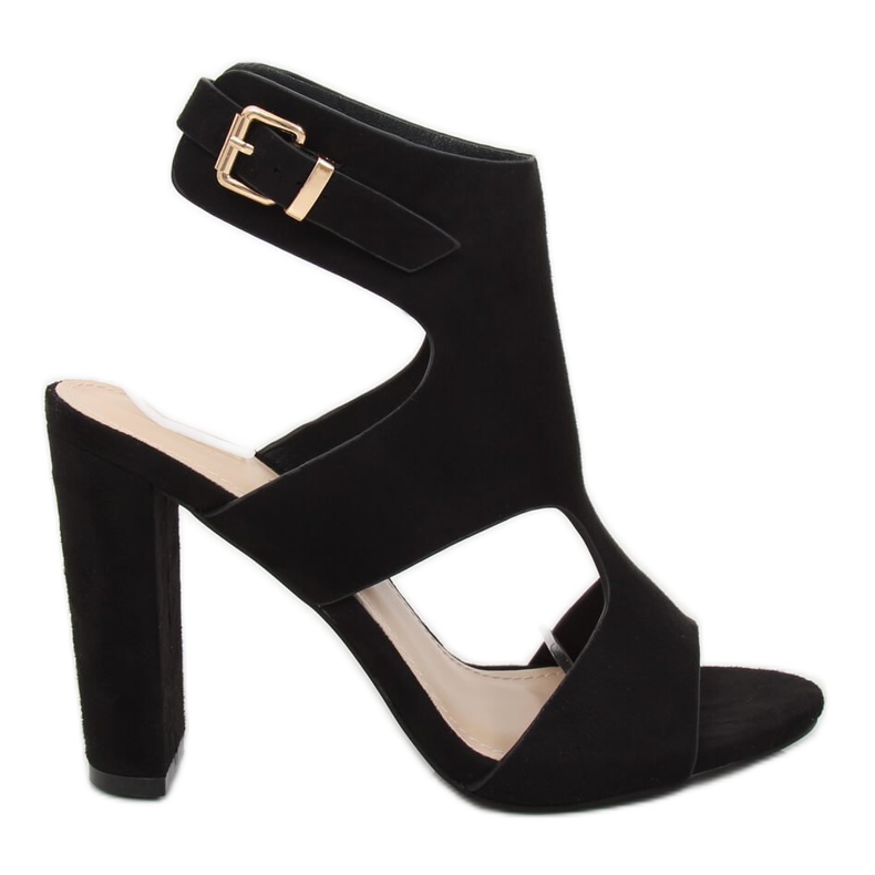 Sandalias negras en el poste J-8711 Negro