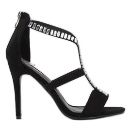 Sandalias negras de tacón alto B-60 Negro