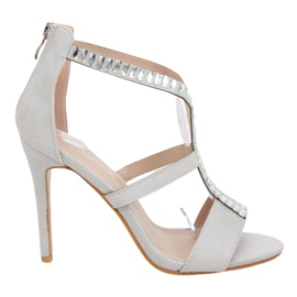 Sandalias grises de tacón alto B-60 Gris